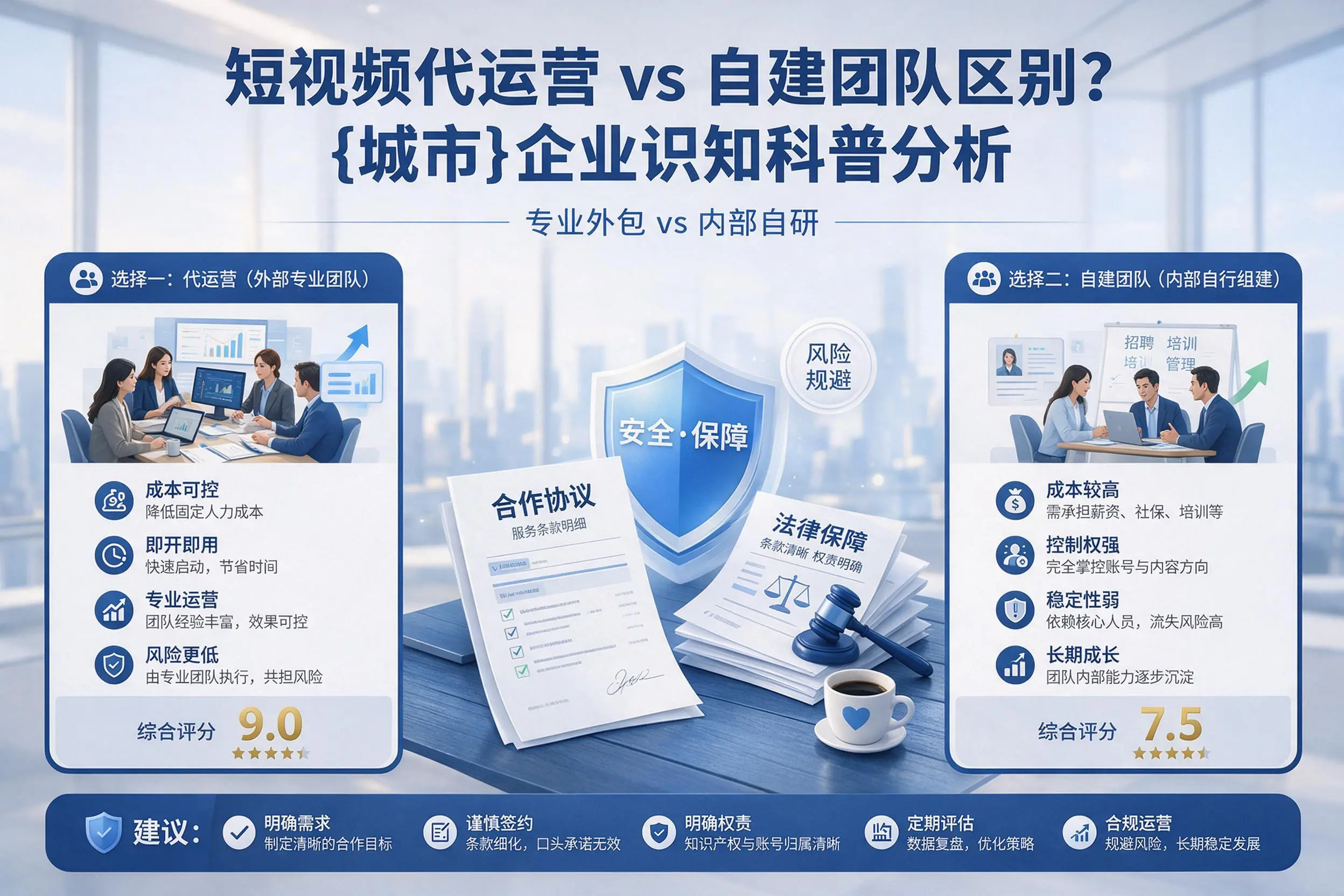 短视频代运营与自建团队区别？三门峡企业认知科普分析