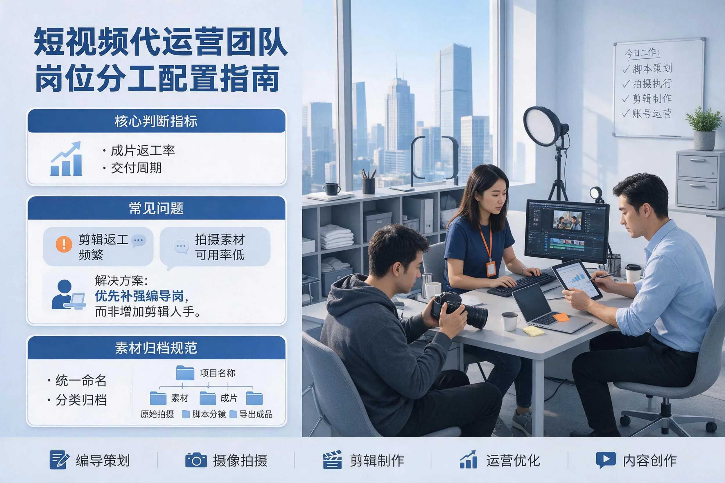 短视频代运营团队如何配置？三门峡企业岗位分工科普说明